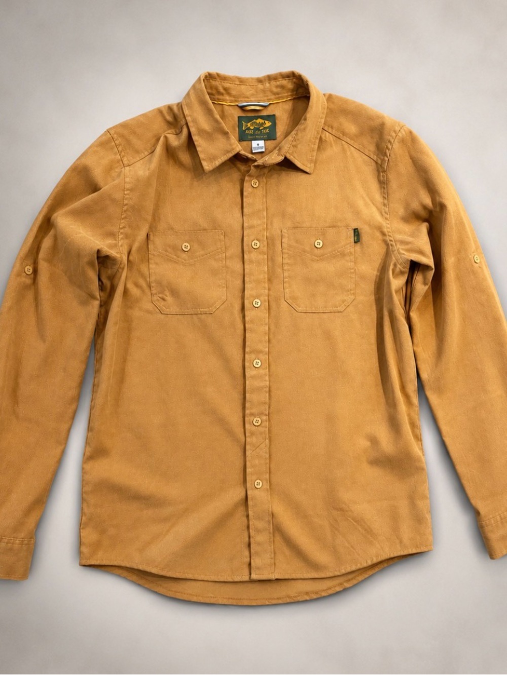 Men's Corduroy Button-Down Shirt in Camel